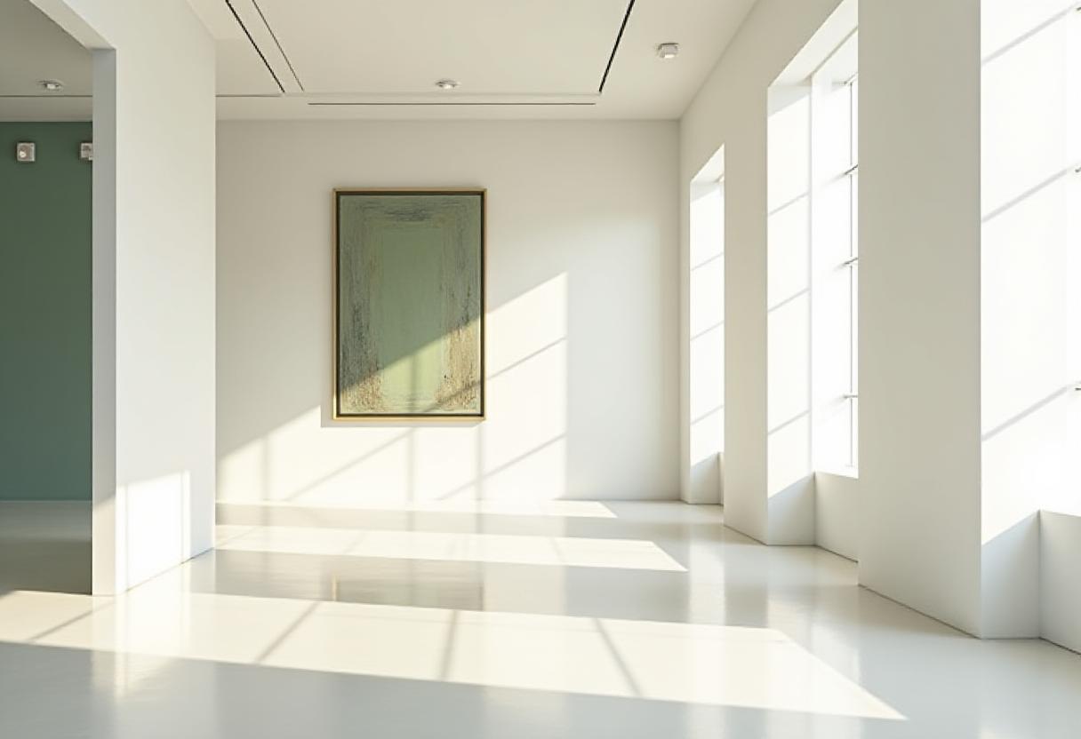 Sophisticated art gallery space with high-value paintings